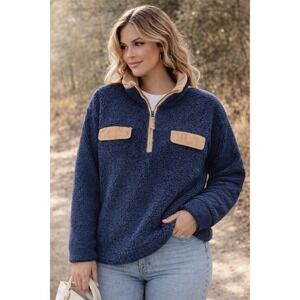 Faherty Sherpa Fleece Sz XL Corduroy  Pullover Southwest Cabin Outdoorsy Lodge